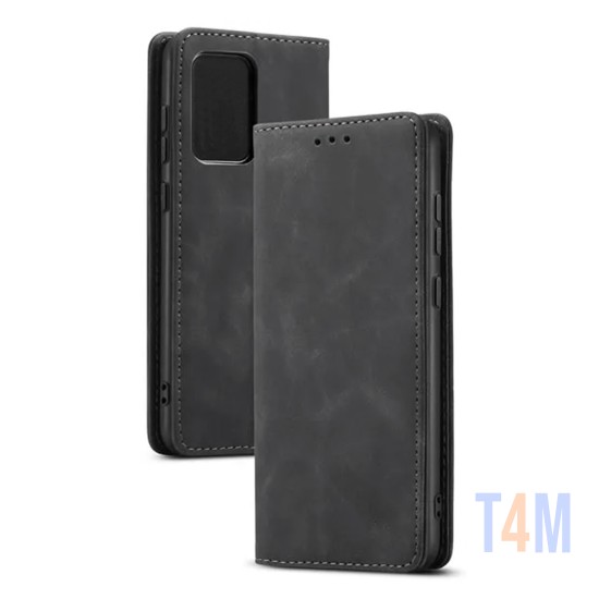 Funda Abatible de Cuero con Bolsillo Interno para Samsung Galaxy A73 Black Negro